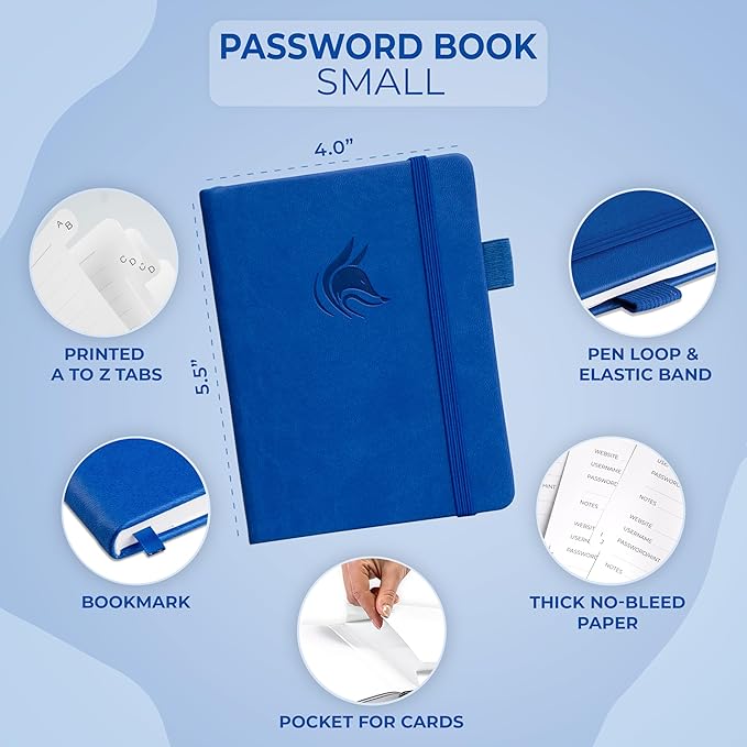 Clever Fox Password Book with alphabetical tabs. Internet Address Organizer - Image 2