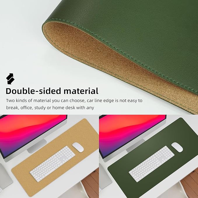 Leather Desk pad Protector, Large Desk mat - Image 3