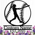 Personalized Softball Metal Sign Custom Name Sign by HengMeiZiK