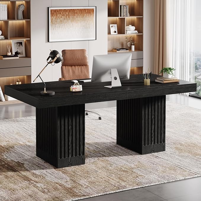 Tribesigns 63-Inch Executive Desk, Modern Office Computer Desk - Image 9