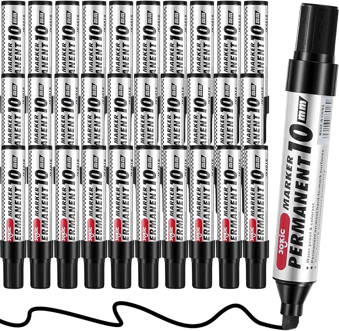 hidyuuoo 30 Pack Jumbo Size Permanent Markers Bulk Permanent Marker Set Chisel by Unknown