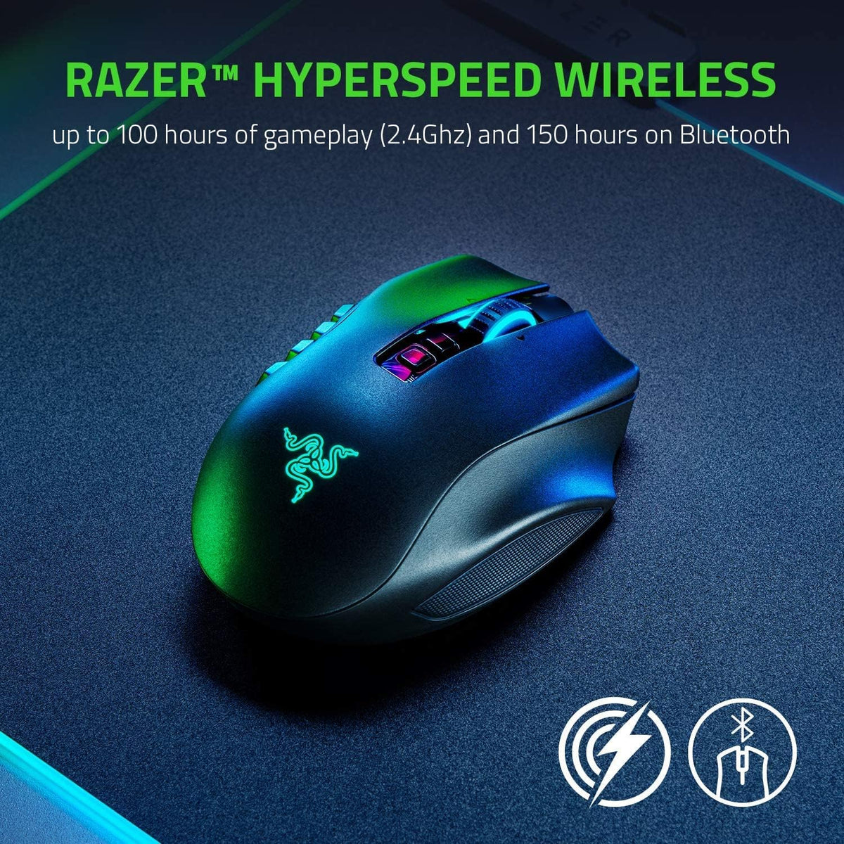 Razer Naga Pro Wireless Gaming Mouse: Interchangeable Side Plate w/ 2, 6, 12 ...