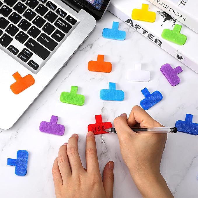 50 Pieces Cable Labels Multi Color Cord Wire Labels, Cable Tags and Wire Tags - Image 4