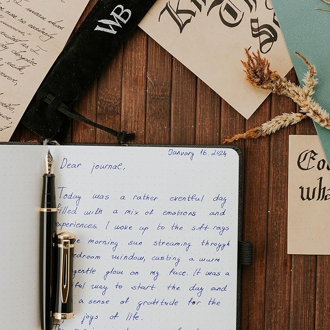 Wordsworth & Black Fountain Pen Set, 18K Gilded Extra Fine Nib, Includes 24 - Image 8