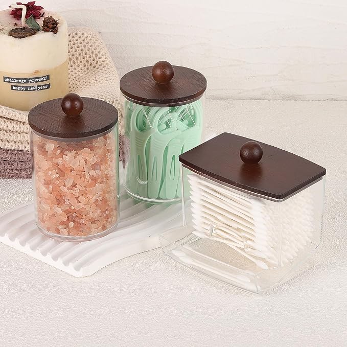 Tbestmax Qtips Holder Dispenser, 10 Cotton Ball/Swabs Storage Containers - Image 6