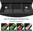Yukimo 3 Drawer Lateral File Cabinet, File Cabinets - Image 6