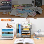 Marbrasse Desk Organizer with File Holder, 5-Tier Paper Letter Tray Organizer - Image 7