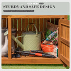 devoko acacia wood outdoor storage cabinet,waterproof potting table, side view
