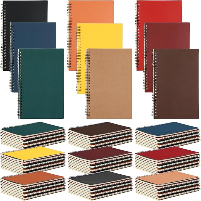 Yahenda 72 Pcs Spiral Notebook Bulk A5 Journal Lined 8.3'' x 5.5'' Writing by Yahenda