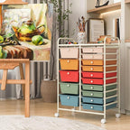 DORTALA 15-Drawer Rolling Storage Cart - Image 4
