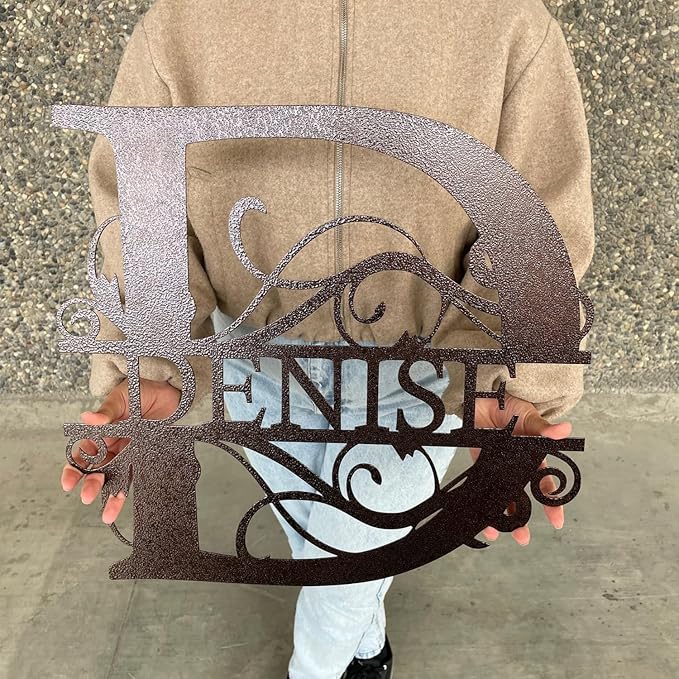 DecoSoul Personalized Metal Name Signs, Split Letter Monogram Wall Art Decor - Image 7
