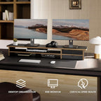 Fenge Monitor Stand, Dual Monitor Riser, 42.5inch Large Desk Computer Monitor - Image 7