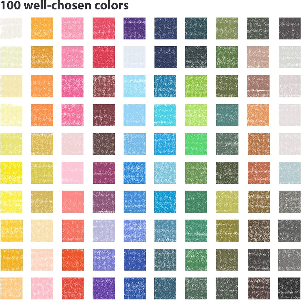 colour block 130pc soft pastel set & blending shown in use