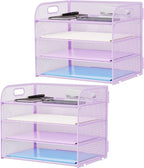 Marbrasse 2 Pack 4 Tier Paper Organizer Letter Tray by Marbrasse