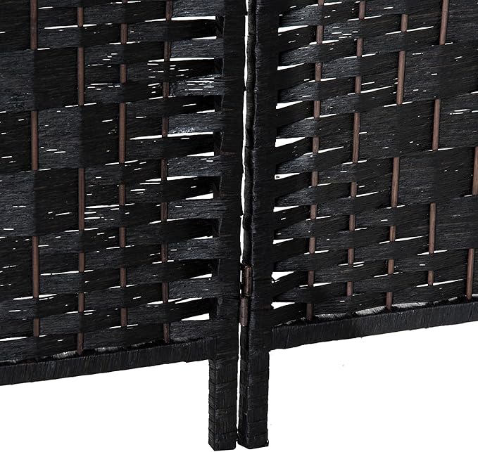 HOMCOM Room Divider, 4 Panel Folding Privacy Screen, 6FT Tall Portable Wicker - Image 9