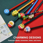42 Pieces Christmas Pencil Top Erasers - Image 3