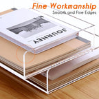 HeZone Paper Organizer, 2 Tier Stackable A4 Size Acrylic Letter Tray, - Image 6