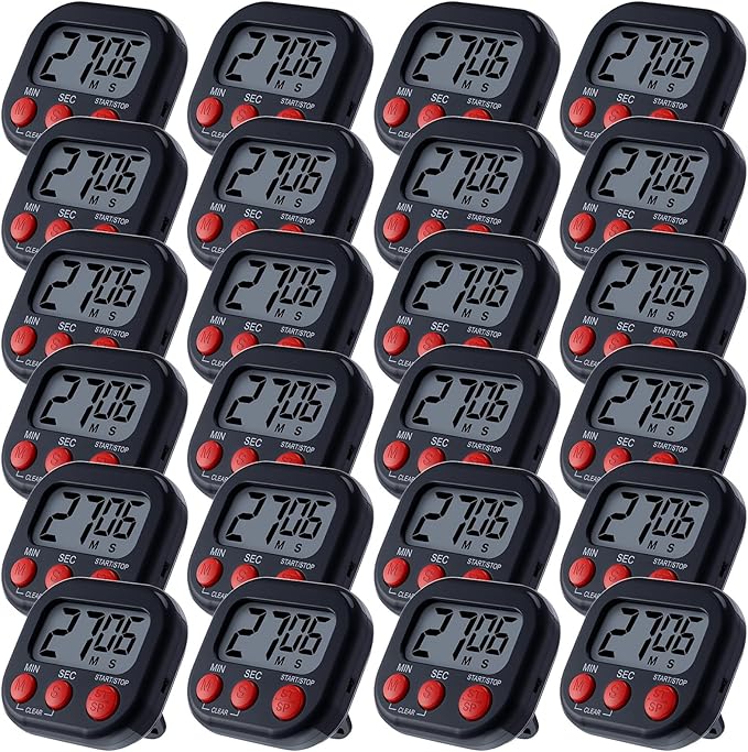 Leumoi 24 Pcs Digital Kitchen Timers Magnetic Back Timers Bulk Large Screen by Leumoi