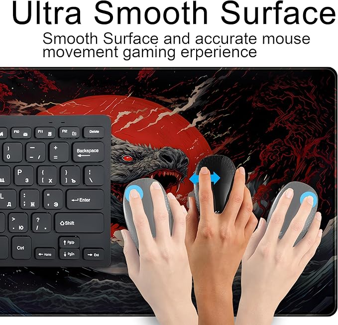 Gothic Desk Mat XXL Large Extended Gaming Mouse Pad Red Sun Mousepas Laptop Mat - Image 5