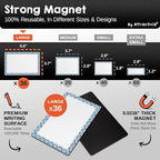 Attractivia Dry Erase Magnetic Labels 5.6 x 3.7 in, Pattern Borders, Large Dry - Image 3
