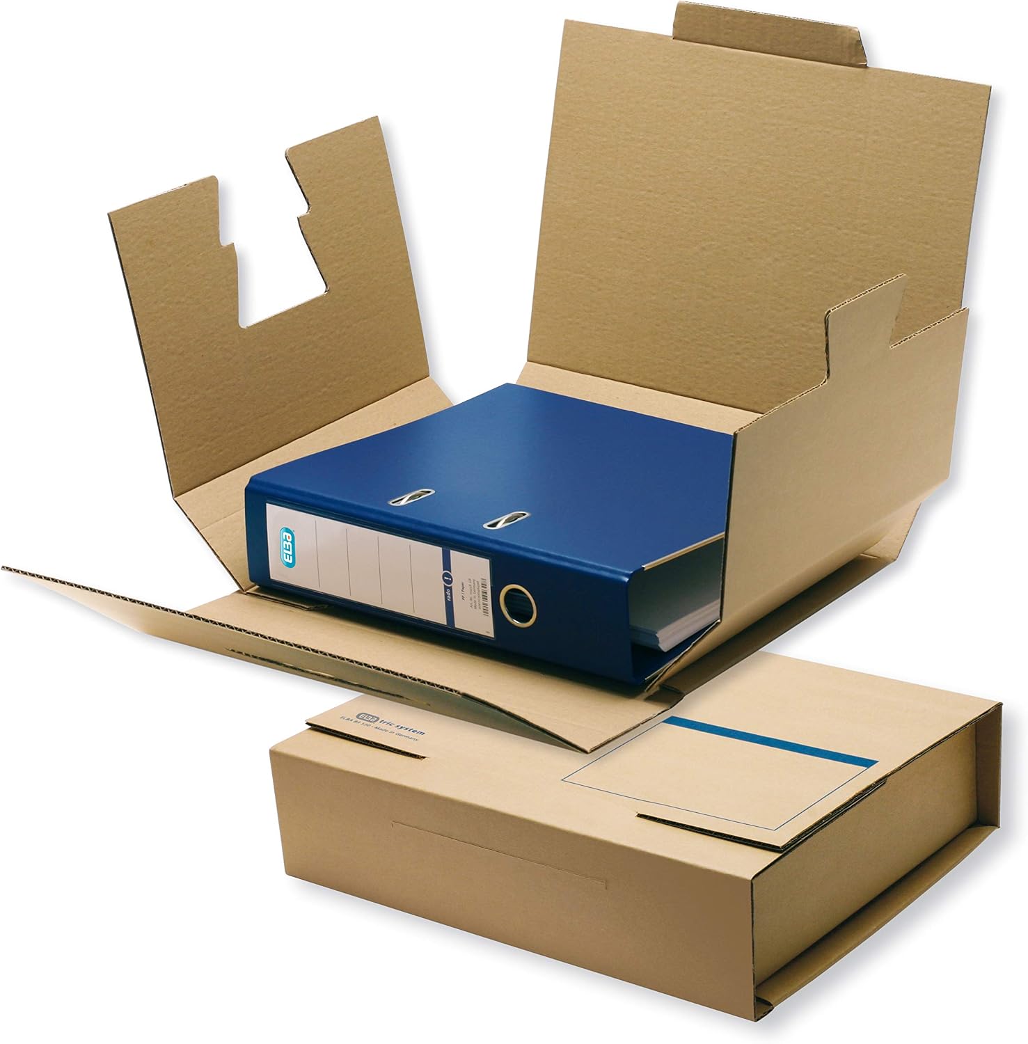 Elba Tric System 83530 Shipping Box for Files with Spine Width up to 8 cm with Address Field Pack of 20 Natural Brown