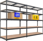 HOMEDANT 5 Tier Storage Shelves Adjustable Laminated Boltless Garage Metal