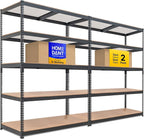 HOMEDANT 5 Tier Storage Shelves Adjustable Laminated Boltless Garage Metal by TheBestOrganizingSolution