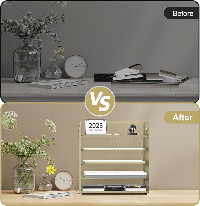 Supeasy 5 Trays Paper Organizer Letter Tray - Image 6