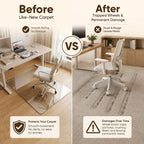 Antok Tempered Glass Chair Mat, 30"x48" Office Chair Mat for Carpet & Hardwood Floor, 0.2" Heavy Duty & Scratch Resistant Desk Chair Mat, Rounded Corners & Polished Edges for Home, Office