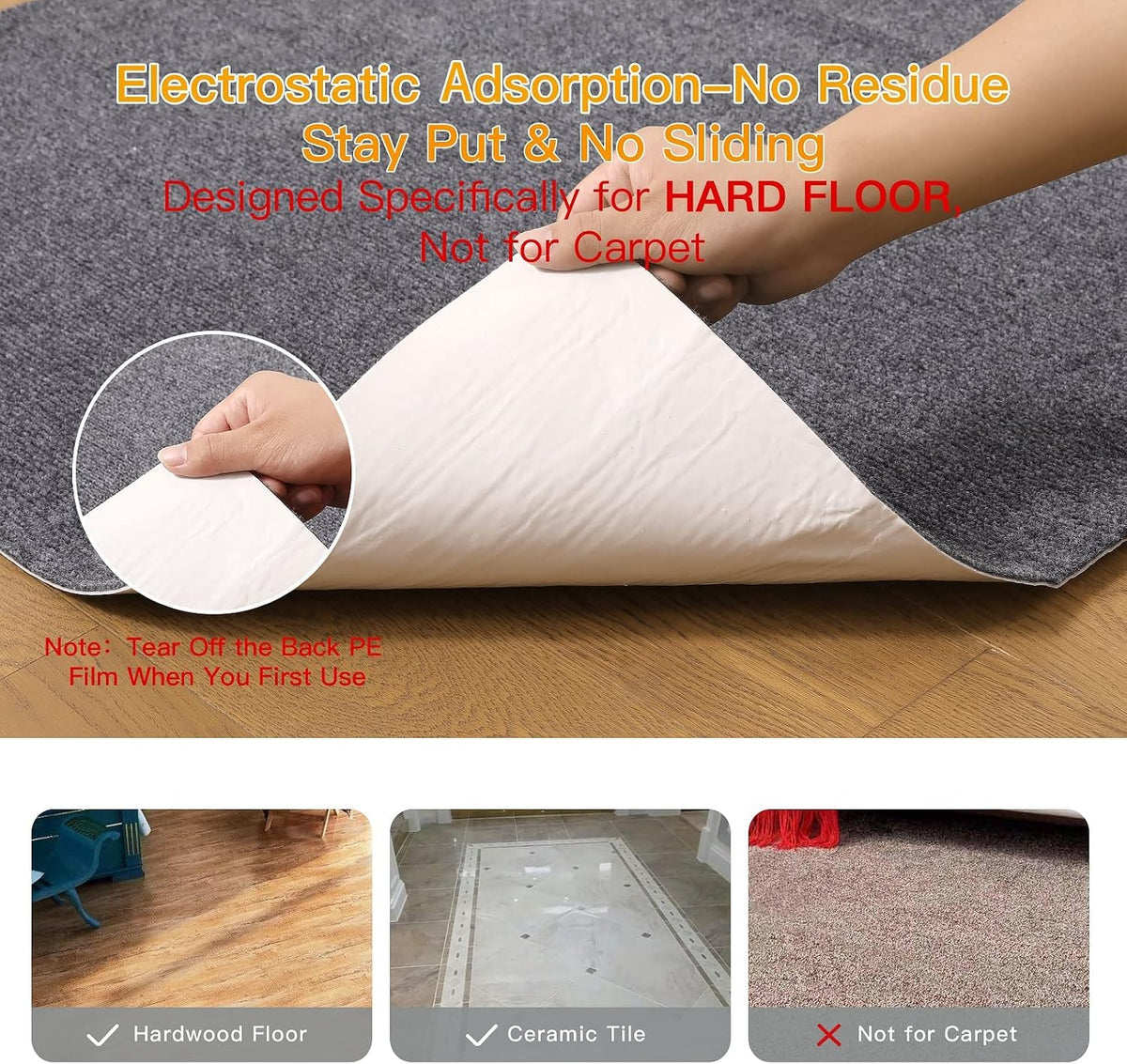 Office Chair Mat for Hardwood & Tile Floor, 55"x35" Computer Ga...