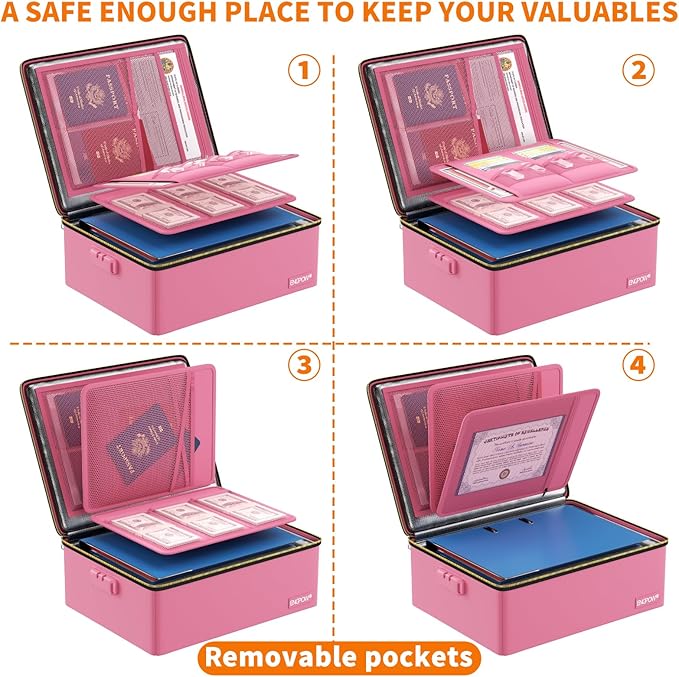 ENGPOW Fireproof Document Box, Hard Case File Box - Image 8