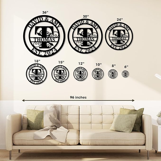 Custom Metal Signs | Personalized Monogram Name Sign | Outdoor Wall Art - Image 4