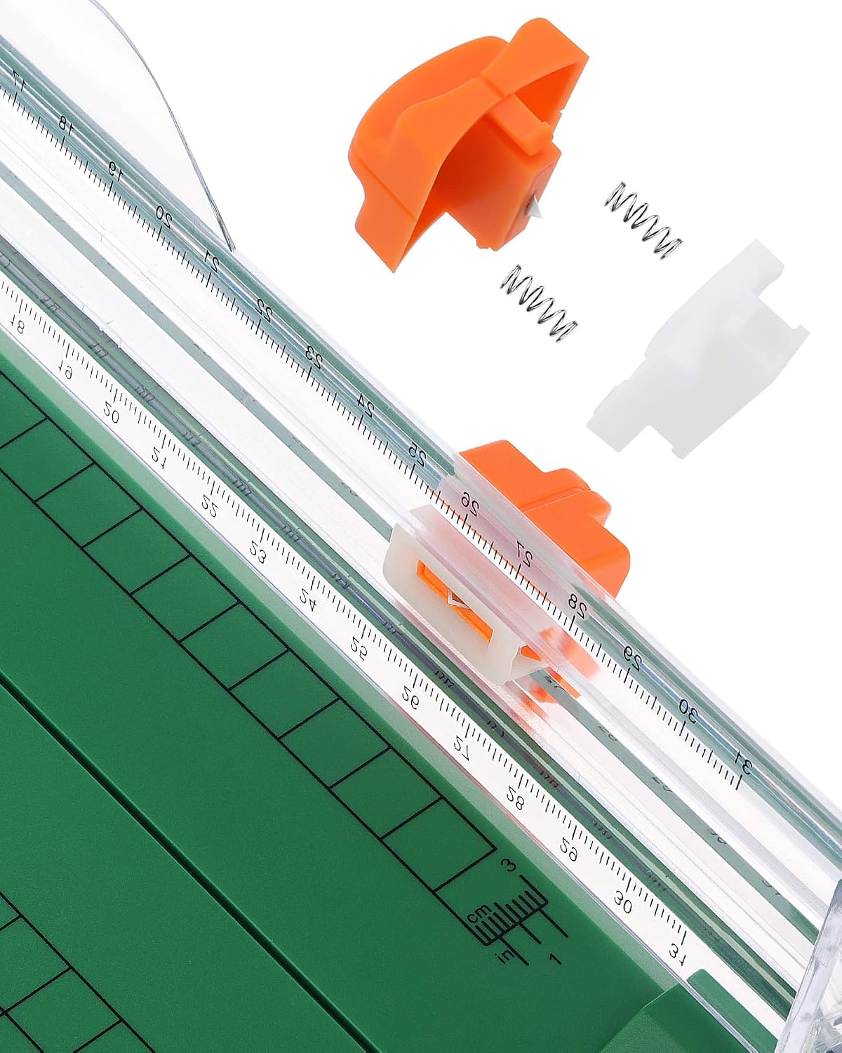 Firbon A4 Paper Cutter, 12 Inch Paper Trimmer with Extened Ruler, Green | 12 Sheet Capacity | CM & Inch Scale | Spring-Loaded Safe Blade | Cuts Cardstock, Vinyl, Coupons, Labels & Scrapbooking Crafts