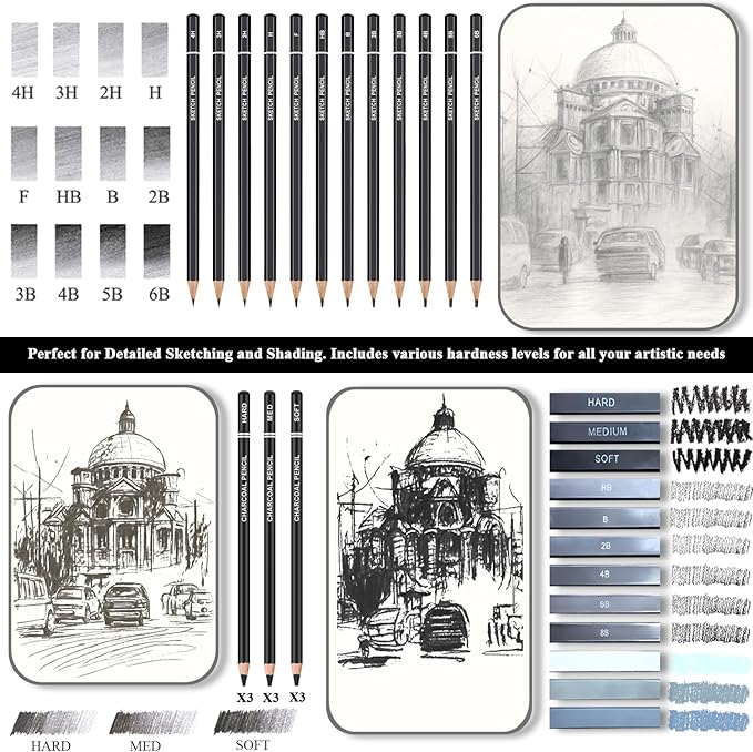Fuxi Art Supplies for Teens 14-16 Girls, Professional Sketch Book and Pencils - Image 6