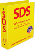 SDS Binder 2 Inch - OSHA Compliant Safety Data Sheet Binder - Bilingual English/Spanish - Heavy Duty MSDS Binder - Holds 400 Sheets - Bright Yellow