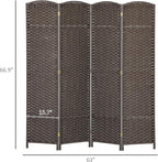 HOMCOM Room Divider, 4 Panel Folding Privacy Screen, 5.6' Tall Freestanding - Image 7