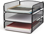 Safco Onyx Desk Organizer, 3 Trays, Office and Classroom Mailbox, Paper and