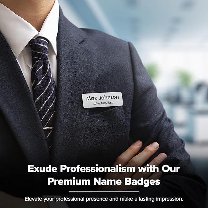 Custom Engraved Name Tags, Magnetic Brushed Aluminum Name Tags, Personalized - Image 2