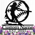 Personalized Softball Metal Sign Custom Player Softball Name Sign Girls Room by HengMeiZiK