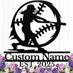 Personalized Softball Metal Sign Custom Player Softball Name Sign Girls Room by HengMeiZiK