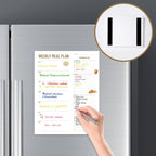 Weekly Meal Planner - Undated Magnetic Notepads with Grocery List, 7" x 9" | 52 Weeks, Meal Planning Pad for Refrigerator Door with Tear-Off Shopping List, Food/Menu Organizer Notepad