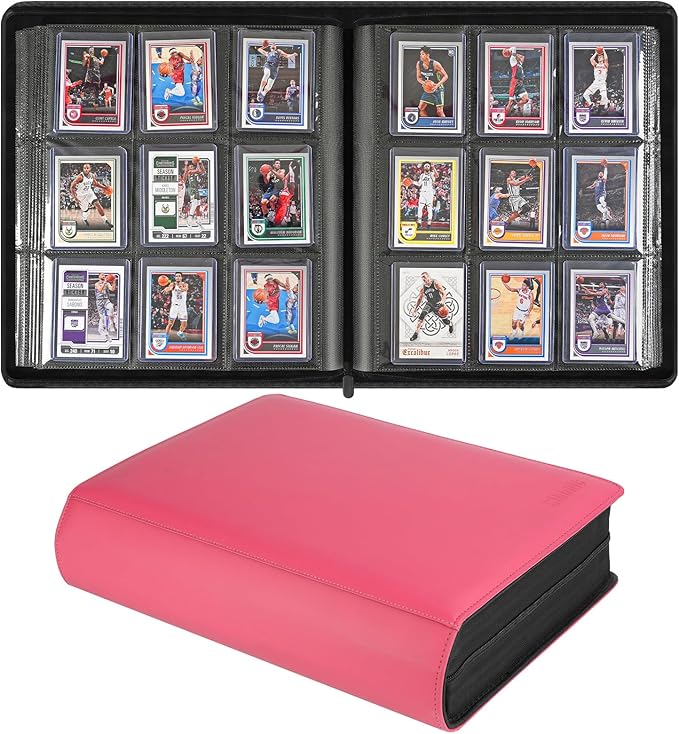 Sibonic 9 Pocket TopLoader Binder, Holds 360 3”x4” Toploader Hard Cases by SIBONIC