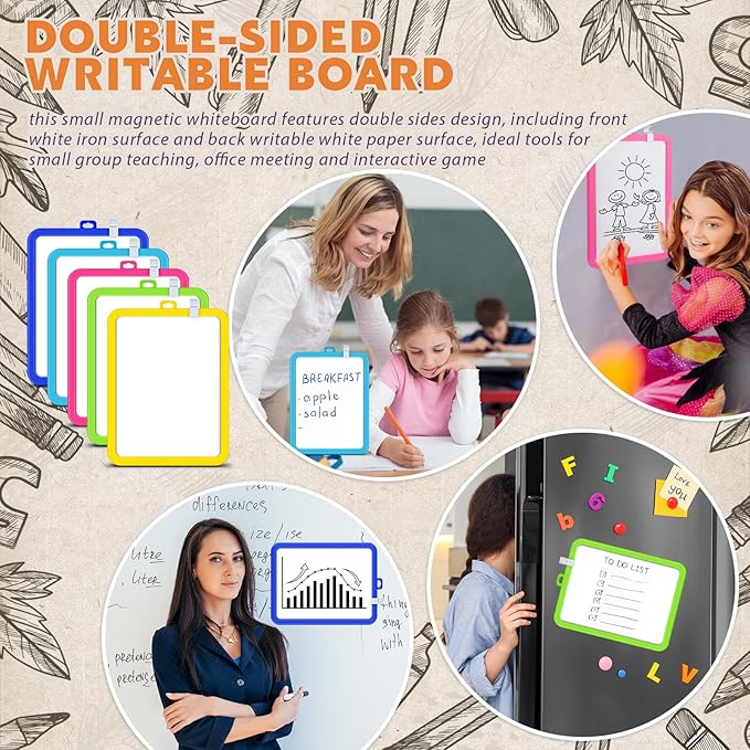 Outus 10 Pcs Dry Erase Mini White Boards Bulk 8.5 x 11'' Small Magnetic - Image 5