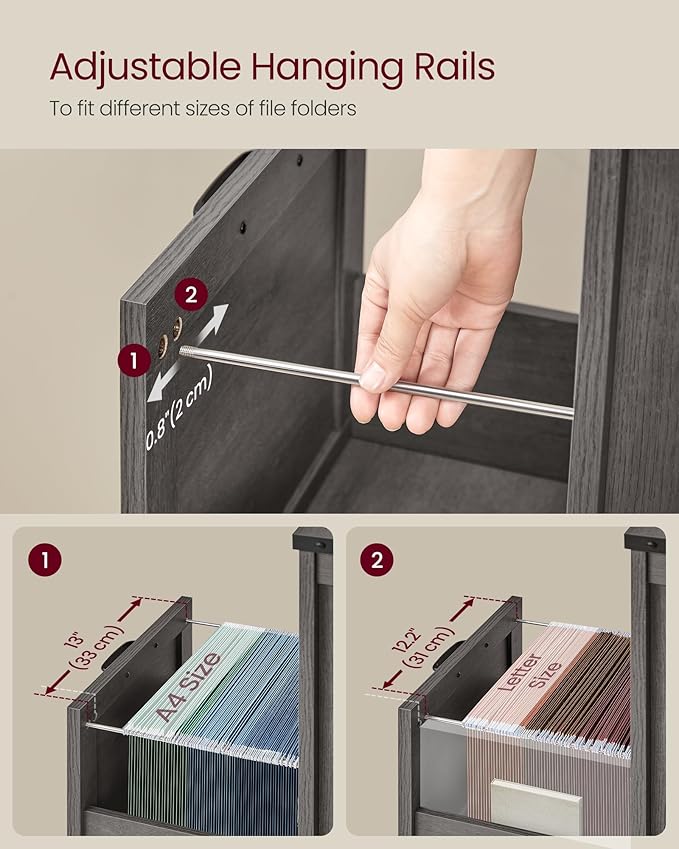 VASAGLE File Cabinet, Filing Cabinet - Image 5