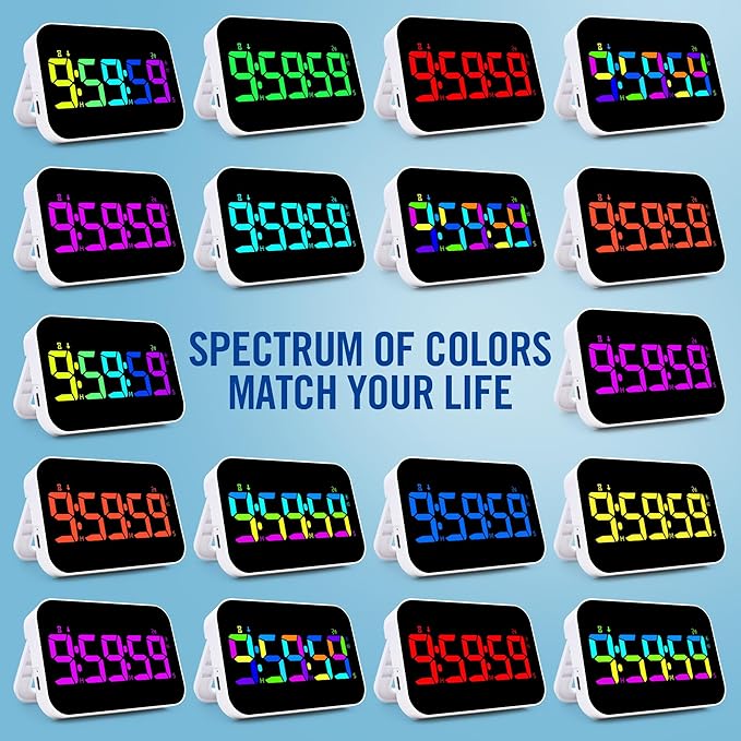 Kitchen Timer（1.5" Number）with Voice Reminder, 10 RGB Color Changing Digital - Image 4