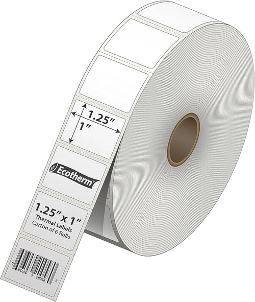 1.25" x 1" Thermal Labels | 6 Rolls | 14040 Labels | fits Zebra, Offnova - Image 2