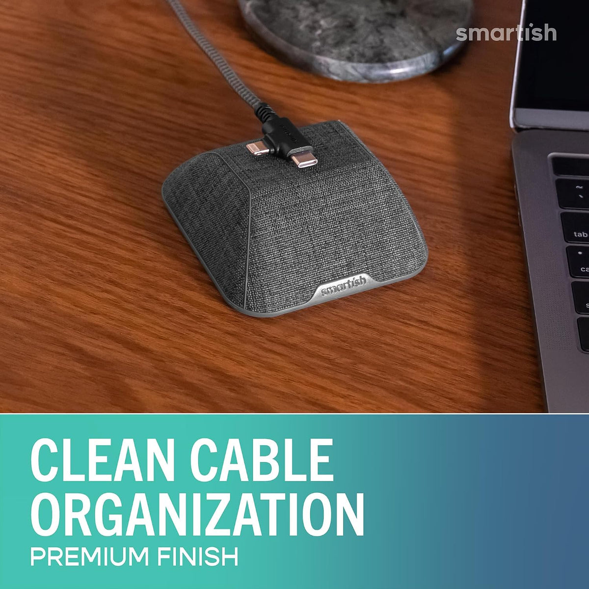 Smartish Magnetic Cord Holder, Cable Wrangler, Nightstand & Desk Organizer