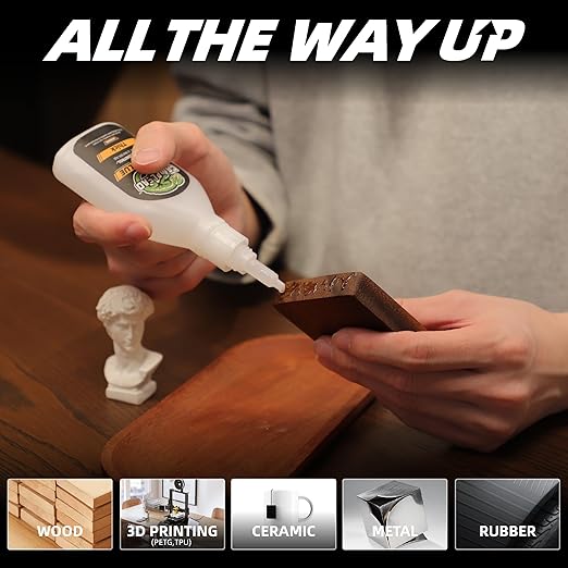 Thick Super CA Glue Kit 2.3 oz, Heavy Duty Clear Superglue Repair Wood Metal - Image 6