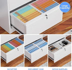 SUXXAN 3 Drawer File Cabinet, Lateral Filing Cabinet - Image 6