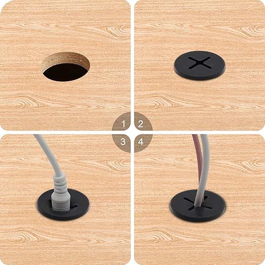 Desk Grommet, 3/4 Inch Flexible Rubber Grommets, Silicone Cable Cord Grommet - Image 4